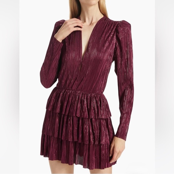 Sabina Musayev Hermione Mini Dress in Ruby - Picture 1 of 7